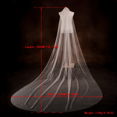 Wedding Veil with Long Trail Sparkling Shine for Ceremony
