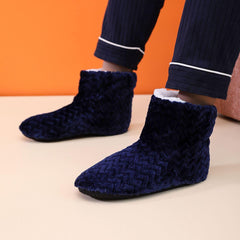 Men's Cozy Plush Bootie Slippers Winter Indoor Shoes