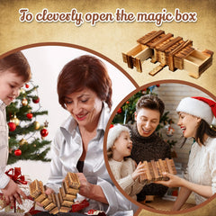 Wooden Secret Puzzle Box for Adults - Hidden Compartments