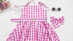 Girl's Plaid A-Line Dress for Cosplay & Dress-Up