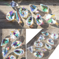 10pcs Colorful Crystal Chandelier Light Drops Pendants Prisms Hanging