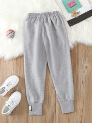 Girls Active Sweatpants with Heart Print