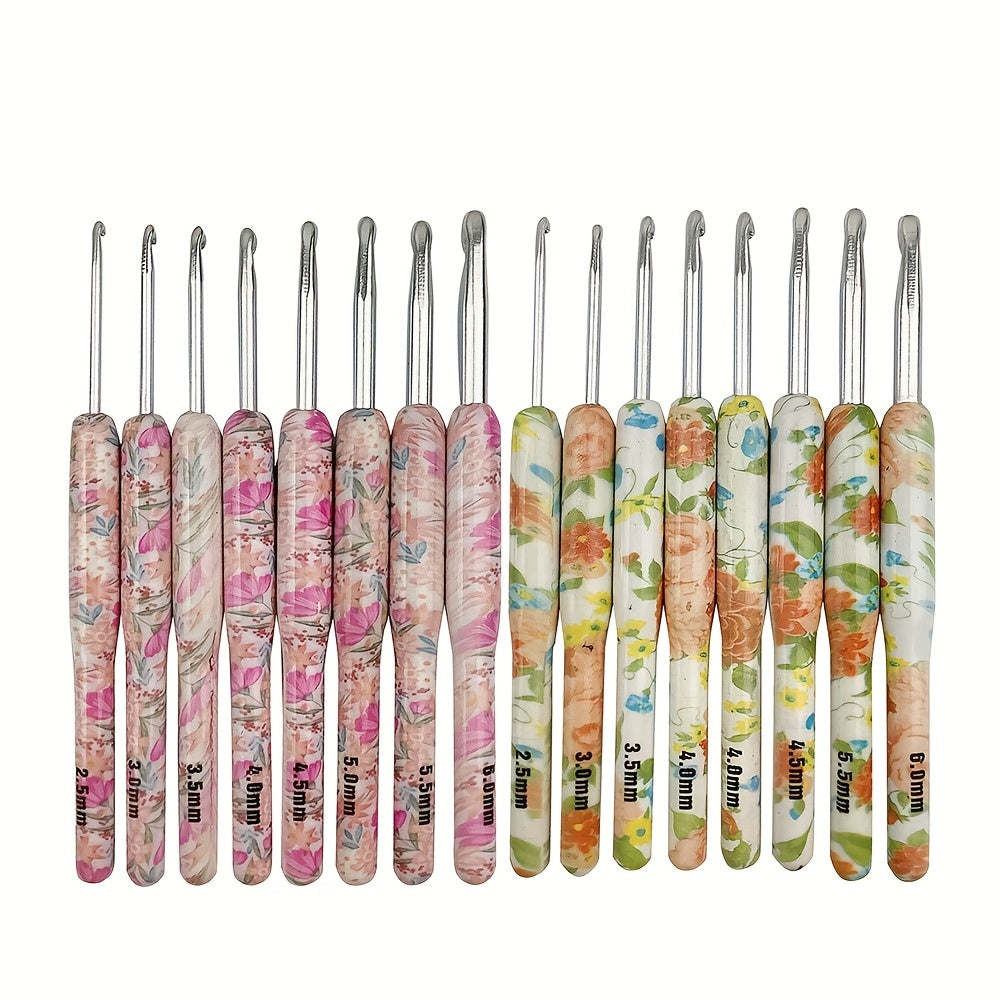 8pcs Crochet Hooks Set Knitting Tool Suit Crochet Printing Aluminum
