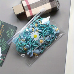 20pcs Girls Flower Hat Starfish Bow Bunny Hair Tie Hair Bands Ponytail Holders
