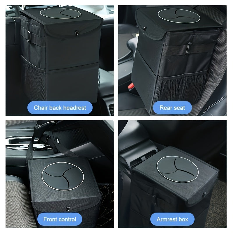 Car Trash Can Car Storage Bag Oxford Cloth Washable Folding