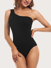 One Shoulder Sexy Bodysuit Sleeveless Stretchy Women's Clothing