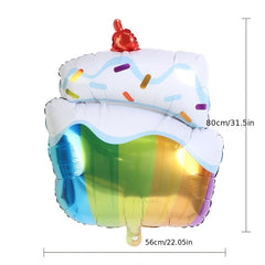 Birthday Cake Balloons Cartoon Decoration Dessert Ornaments