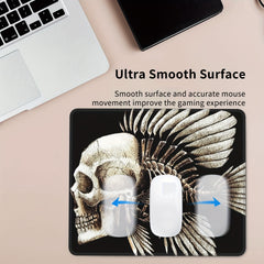 Skull Fish Pattern Mouse Pad 24x20cm for Games Home Office Non-slip Rubber