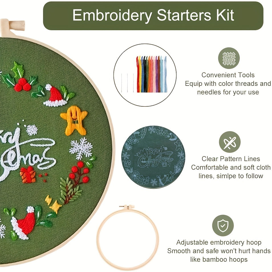 Christmas Embroidery Kit Cross Stitch Kit For Beginners Adults 3 Pack
