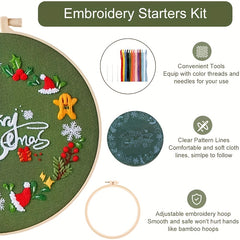 Christmas Embroidery Kit Cross Stitch Kit For Beginners Adults 3 Pack