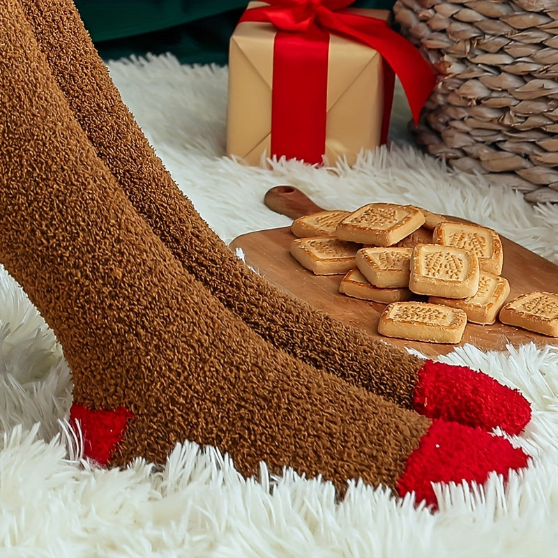 Cozy Christmas Thigh High Socks for Women
