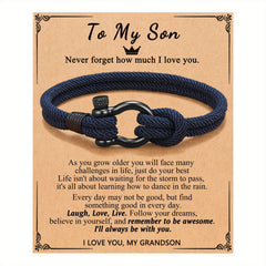 To My Son Bracelet From Mom with Inspirational Love Quotes