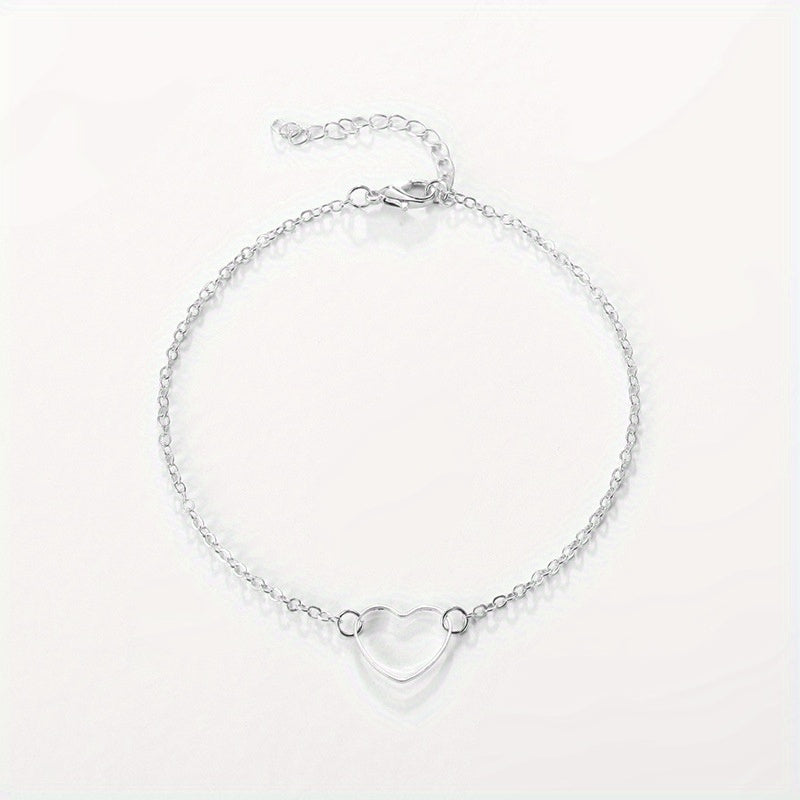 Heart Decor Chain Bracelet for Girls Daily Wear