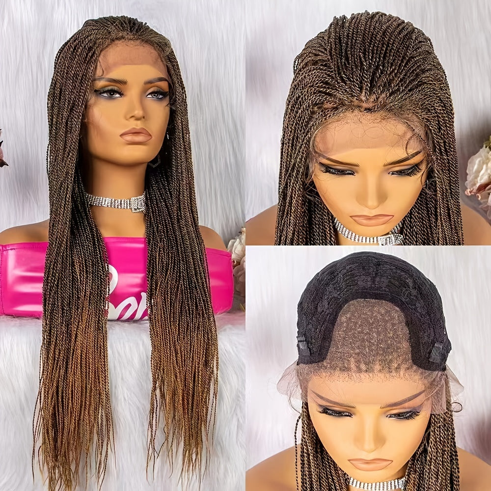 Thin Twist Braided Wigs Knotless Synthetic Hair Lace Front Wigs