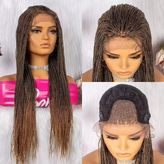 Thin Twist Braided Wigs Knotless Synthetic Hair Lace Front Wigs