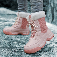 Plush Lined Thermal Flat Snow Boots Non Slip Waterproof Snow Shoes