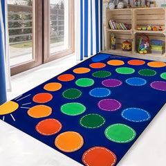 Elementary Children's Classroom Seating Rug Machine Washable Area Rug
