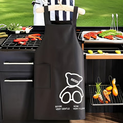 Bear Pattern Apron - Waterproof Chef Apron