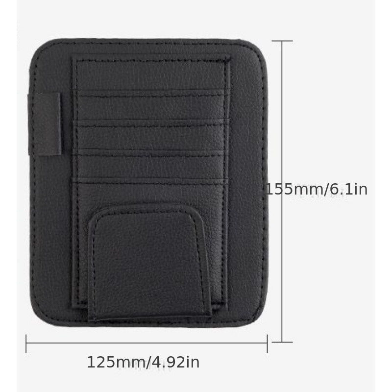 Car Sun Visor Storage Card Document Storage Bill Clip Car PU Multifunctional