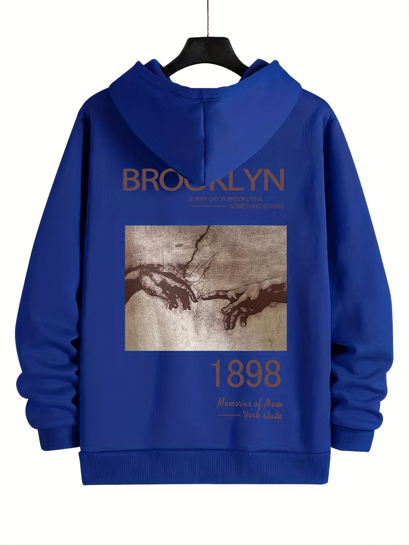 Graphic Print Kangaroo Pocket Hoodie Long Sleeve Hoodies
