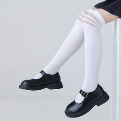 Girls Striped Over The Knee Socks Kids Comfortable Stocking Dress Socks