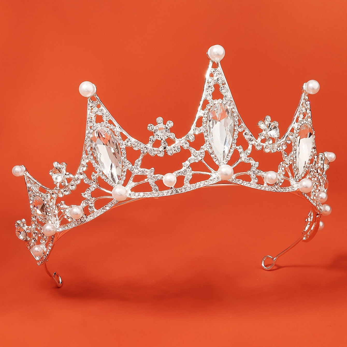 Silvery Flower Crystal Baroque Bridal Hair Accessory