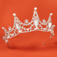 Silvery Flower Crystal Baroque Bridal Hair Accessory