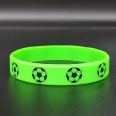 4 Pcs Soccer Ball Silicone Wristbands - Sports Accessory