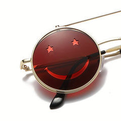 Retro Smile Face Sun Protection Sunglasses for Boys Girls Teens