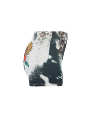 Letter & Floral Print Skinny Shorts for Women