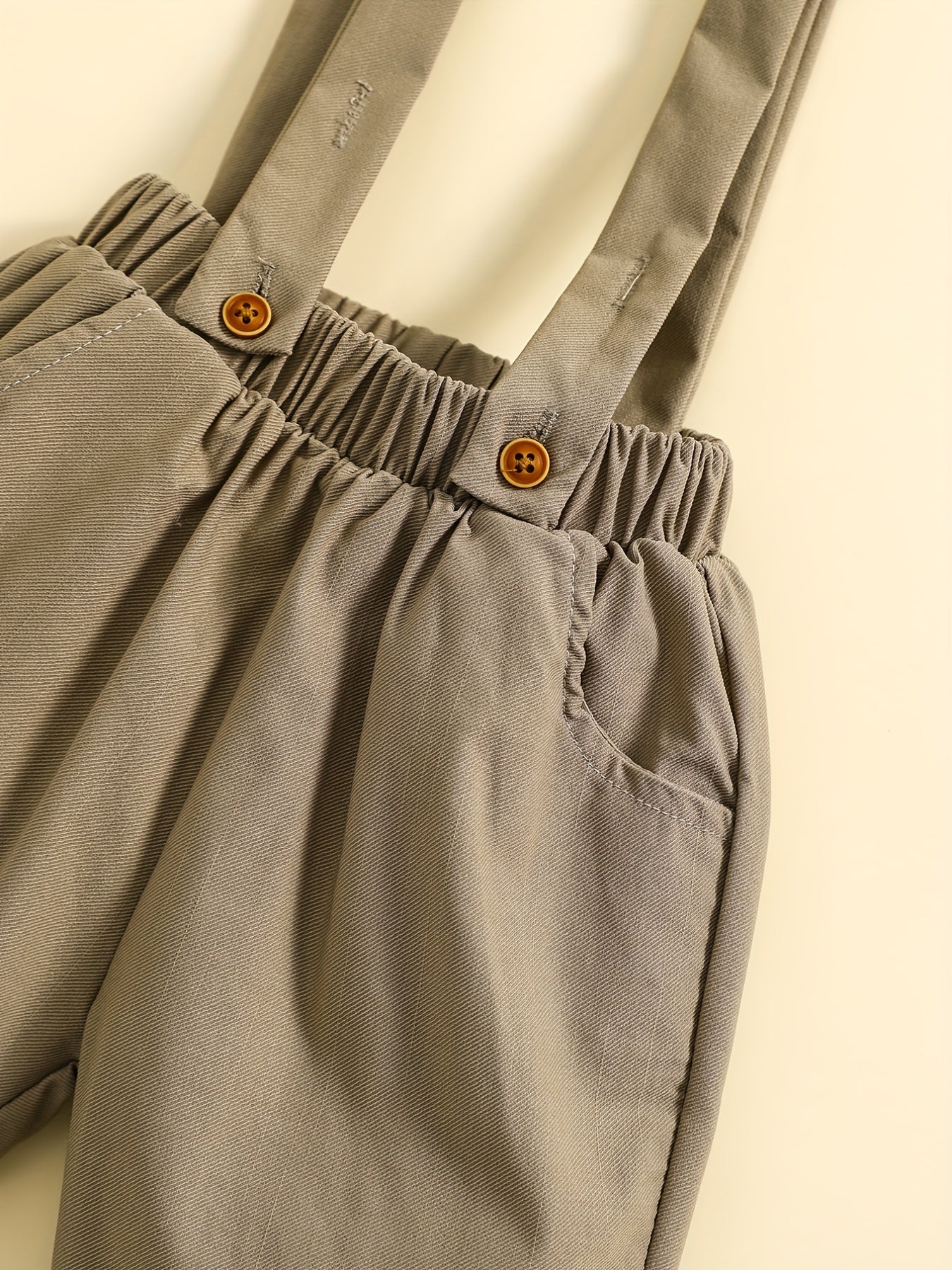 Boy's Stylish Gentleman Outfit Short Sleeve Tie Shirt & Bib Pants Set