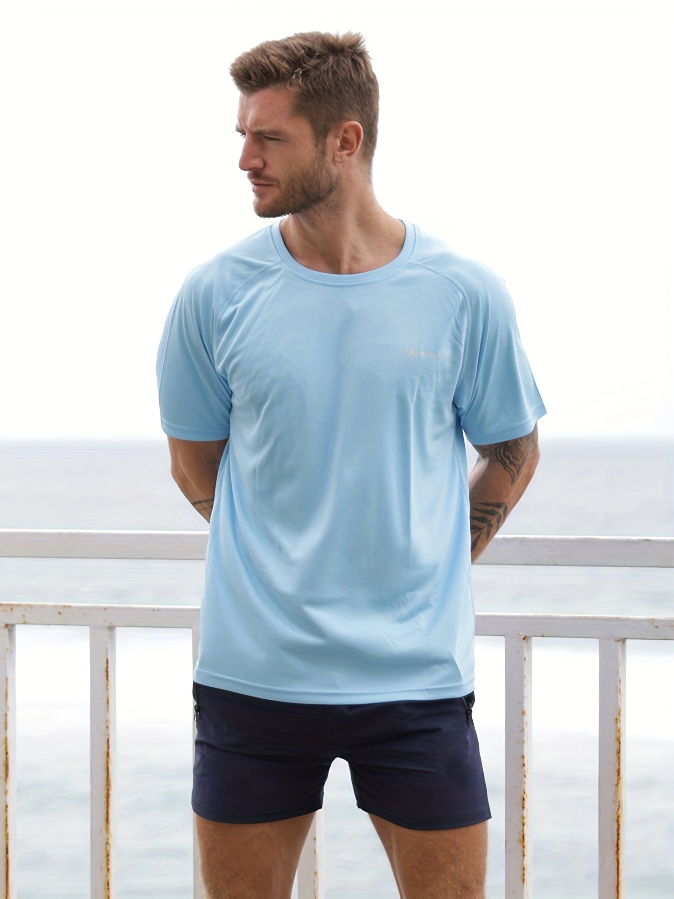3 Pcs Men's UPF 50 Sun Protection T shirt Short Sleeve Quick Dry Tops