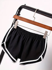 Elastic Waist Shorts Casual Summer Shorts Women's Clothing