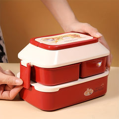 950ML Double Layer Portable Lunch Box Microwave Safe Leakproof Food Container