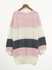 Colorblock Lantern Sleeve Sweater