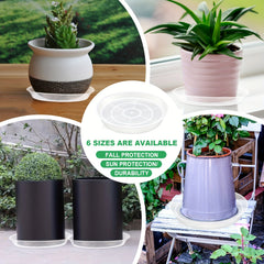 6pcs 15-24cm Plant Saucer Plastic Tray Sturdy Flower Pot Container