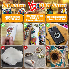 100pcs Hip Hop Psychedelic Stickers for Notebook Mobile Phone Case Bicycle Kids