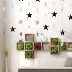 Silver Star Hanging Banner 3.99m Wedding Baby Shower Birthday Decor