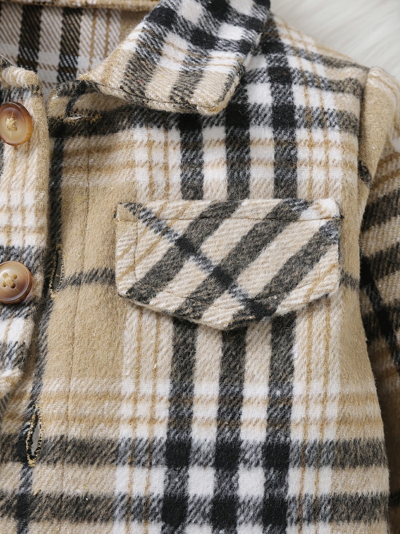Baby Boy Plaid Shirt Coat Long Sleeve Button Down Shacket