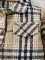 Baby Boy Plaid Shirt Coat Long Sleeve Button Down Shacket