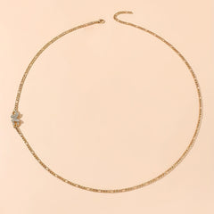 Rhinestone Butterfly Waist Chain Silver Metal Belt