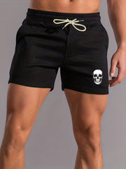 Skull Pattern Activewear Comfy Shorts for Men