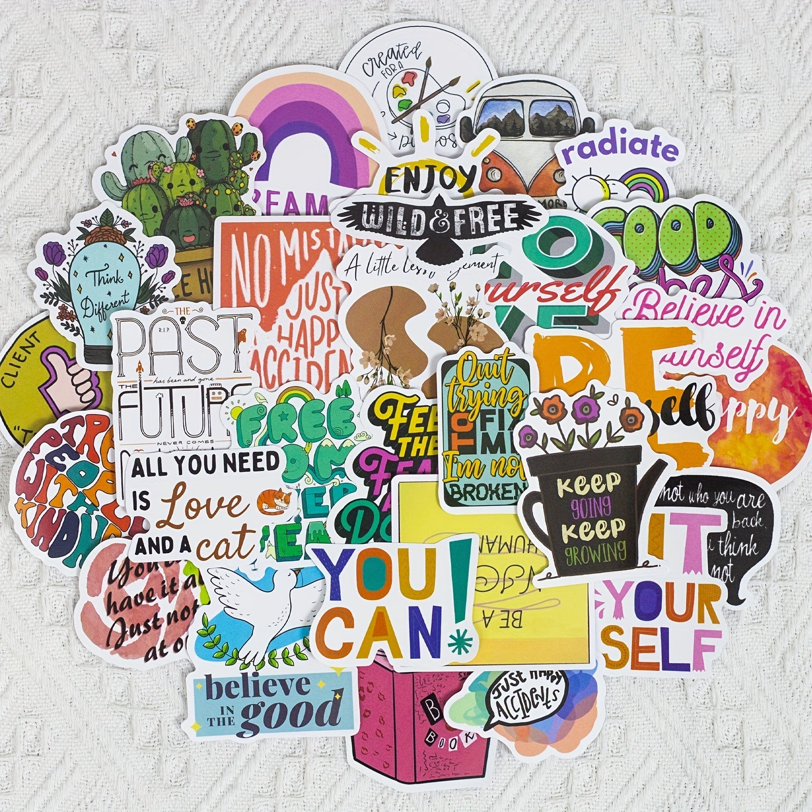 50 Inspirational Quotes Stickers - Motivational Sayings & Positive Affirmations
