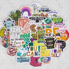 50 Inspirational Quotes Stickers - Motivational Sayings & Positive Affirmations