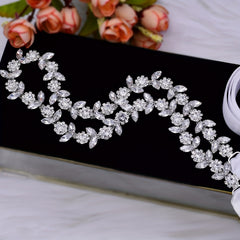 Baroque Style Rhinestone Bridal Sash Wedding Belt Summer Dress Waist Accessory