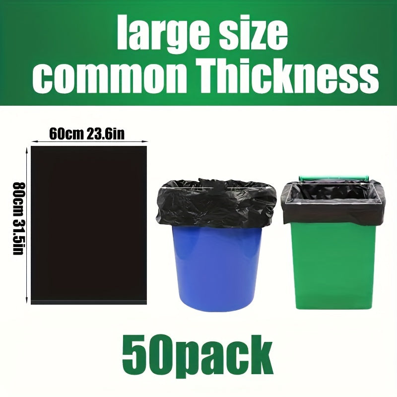 50pcs Heavy Duty Garbage Bags Contractor Bulk Plastic Bags