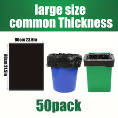50pcs Heavy Duty Garbage Bags Contractor Bulk Plastic Bags
