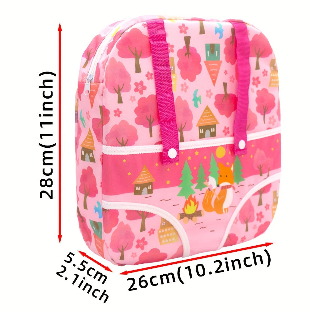 18 Inch Doll Backpack in Rainbow Colors with LOVE Print