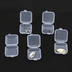 4pcs Mini Square Fishing Bait Box Transparent Fishing Tackle Storage