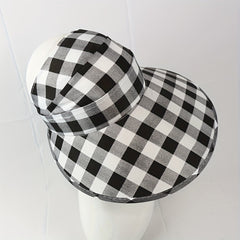 Plaid Pattern Visor Hat Wide Brim UV Protection Sun Hat